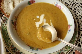 Post image for Curried Long Island Cheese Pumpkin Soup Recipe