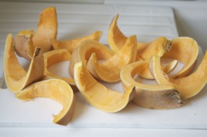 ...scoop out the seeds and cut into manageable slices...