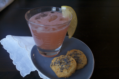 Post image for Cocktail Hour  at Copywriters’ Kitchen: Frozen Whiskey Sours and Savory Cheddar Wafers