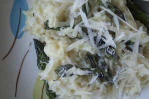 spring asparagus with risotto