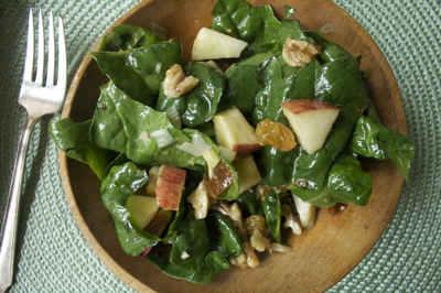 Post image for Spinach, Apple and Walnut Salad with Lime Chutney Salad Dressing
