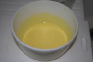 Beat yolks until they are pale yellow and double in volume.