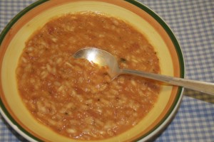 Today's recipe: Chunky Tomato Soup with Arborio Rice