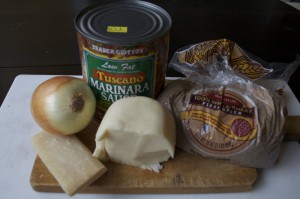 Key ingredients for FAST Whole Wheat Pizza.