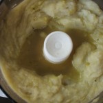 You will need to add broth to potato-leek mixture to purée smoothly.