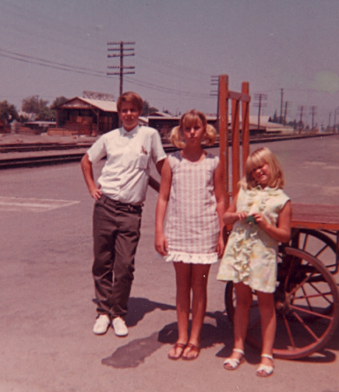 My brother, me and my sister at the train station in Visalia, California, 1970s.