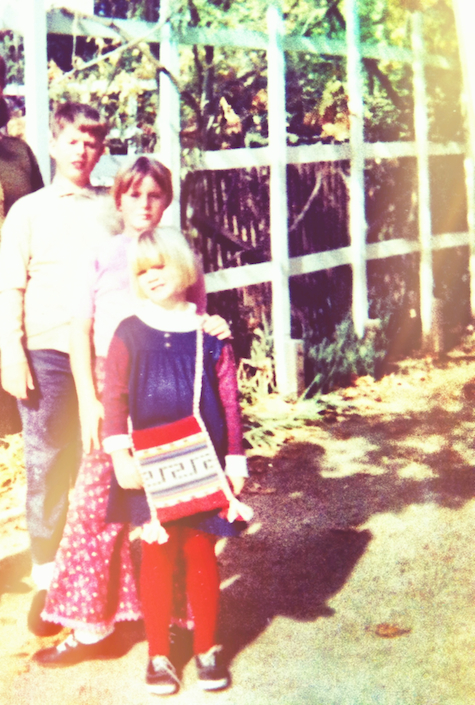 My brother, sister and I under the arbor at our grandmother's San Joaquin Valley home, 1970s