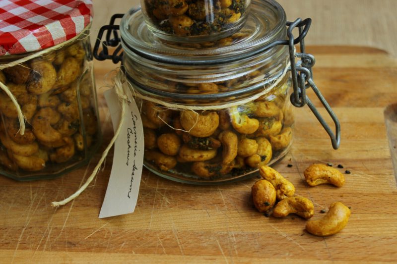 Turmeric Cashews in Jar